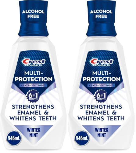 Crest Pro-Health Advanced Mouthwash, Extra Whitening, Energizing Mint | Alcohol Free | 946 mL | Pack of 2 | Amazon (US)