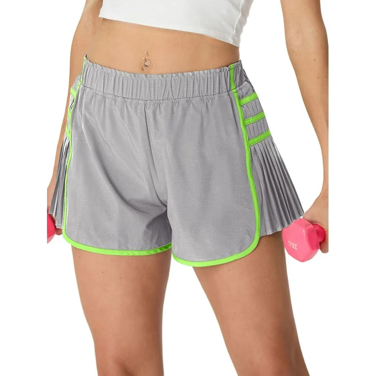 Cueply Women's Workout Shorts Pleated Running Athletic Gym Shorts with Liner Quick Dry | Walmart (US)