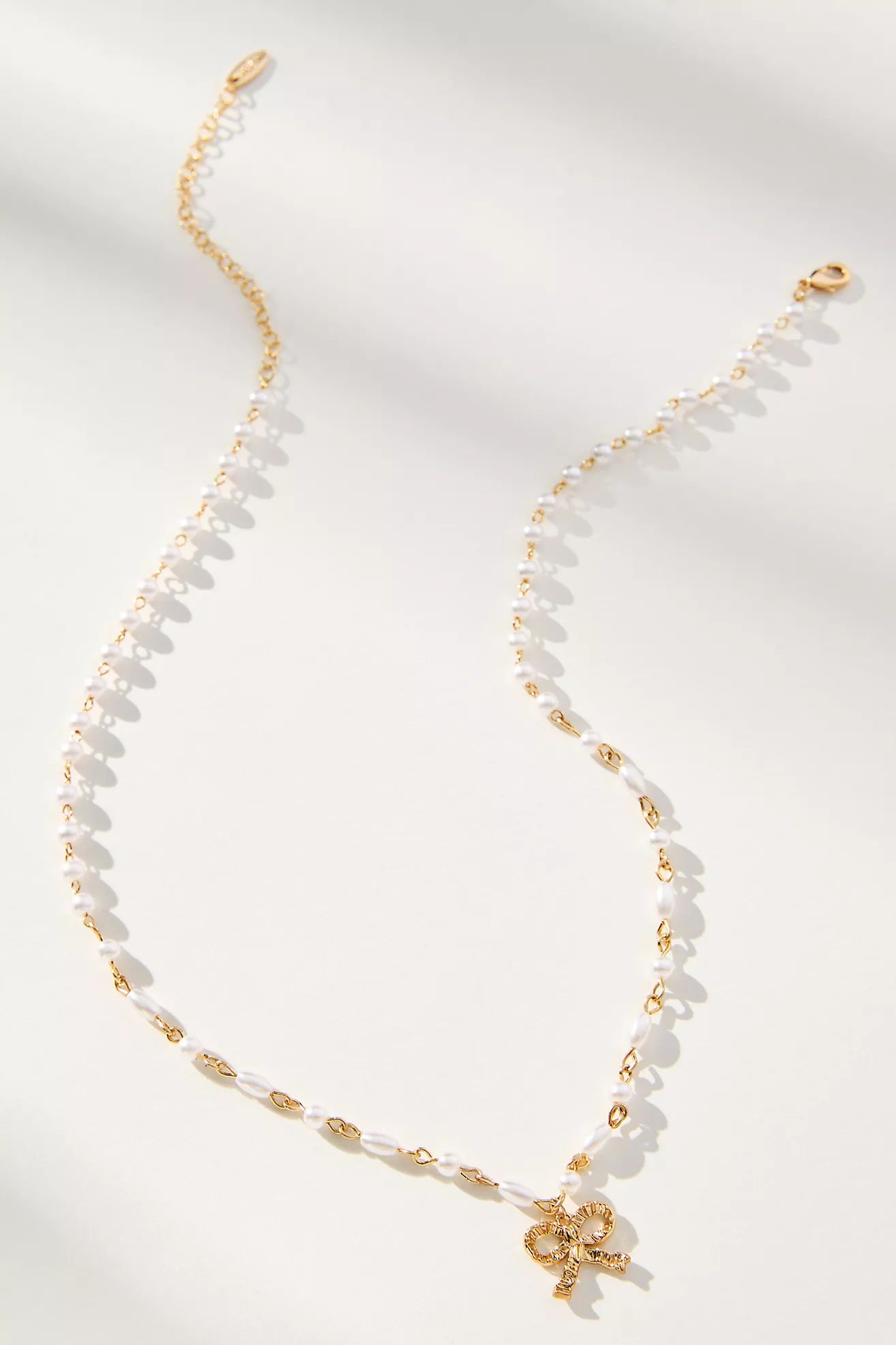 Bow Pendant Pearl Beaded Necklace | Anthropologie (US)