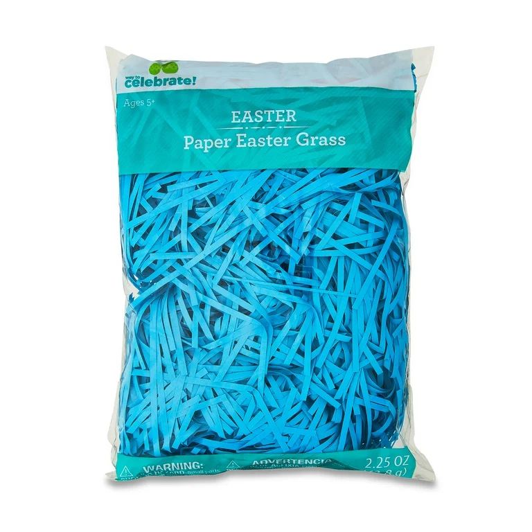 Easter Blue Paper Easter Grass, 2.25 oz, by Way To Celebrate | Walmart (US)