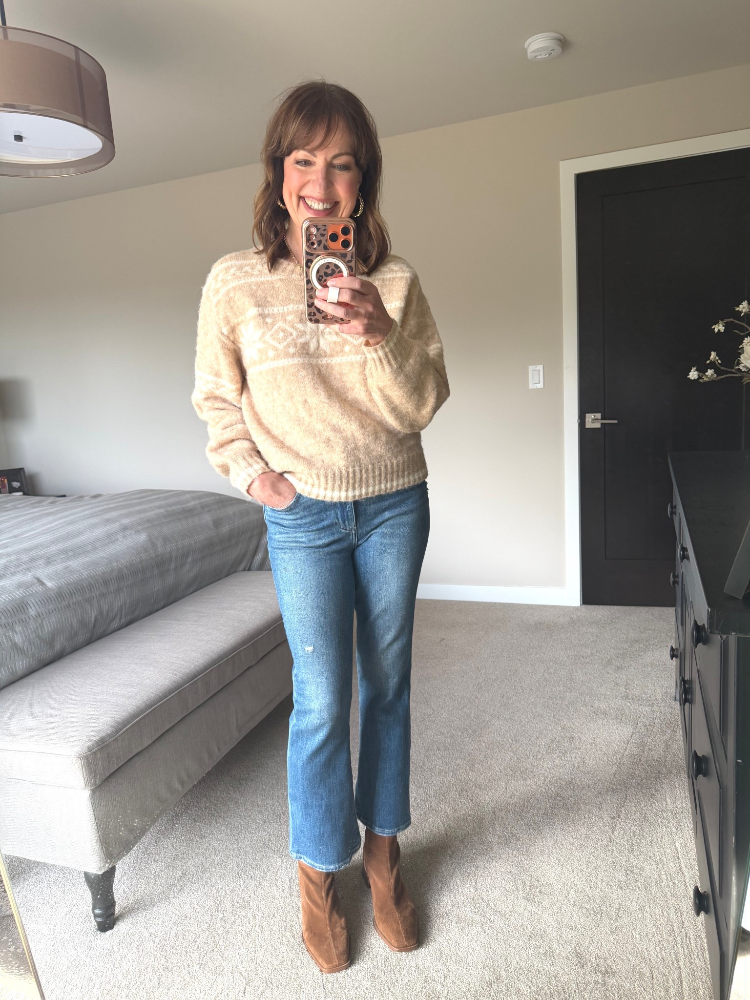 Outfit of the day! This cute fair isle sweater is on sale!

Pistola denim, & other stories, fair isle sweater, neutral sweater

#LTKOver40 #LTKgrwm #LTKdayinmylife
