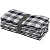 Cotton Craft 12 Pack Gingham Checks Oversized Dinner Napkins - Black Grey - Size 20"x20" - 100% C... | Amazon (US)