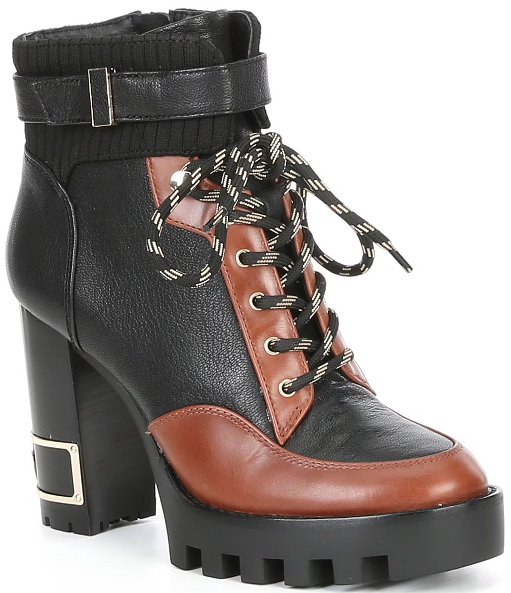 Perline Leather Lace-Up Booties | Dillards