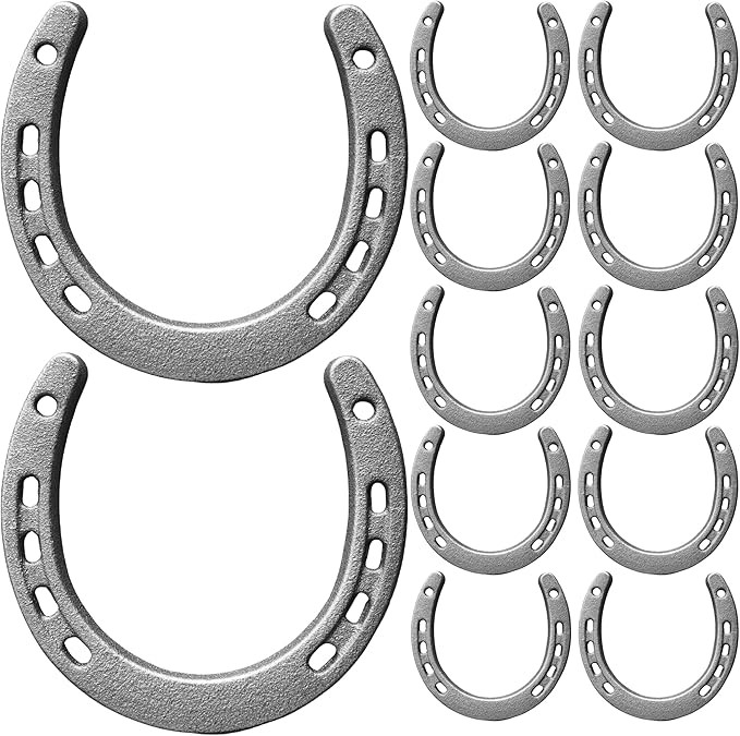 ZSHIGANMA 12Pcs Cast Iron Horse Shoes for Decorations, Durable Good Lucky Horseshoe for Wall Déc... | Amazon (US)