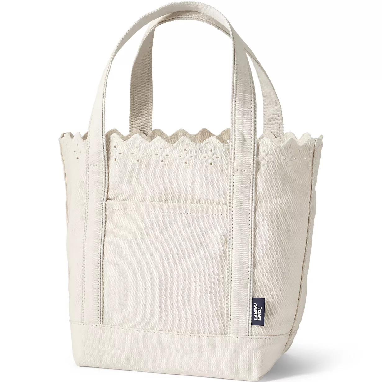 Medium Eyelet Canvas Open Top Tote | Lands' End (US)