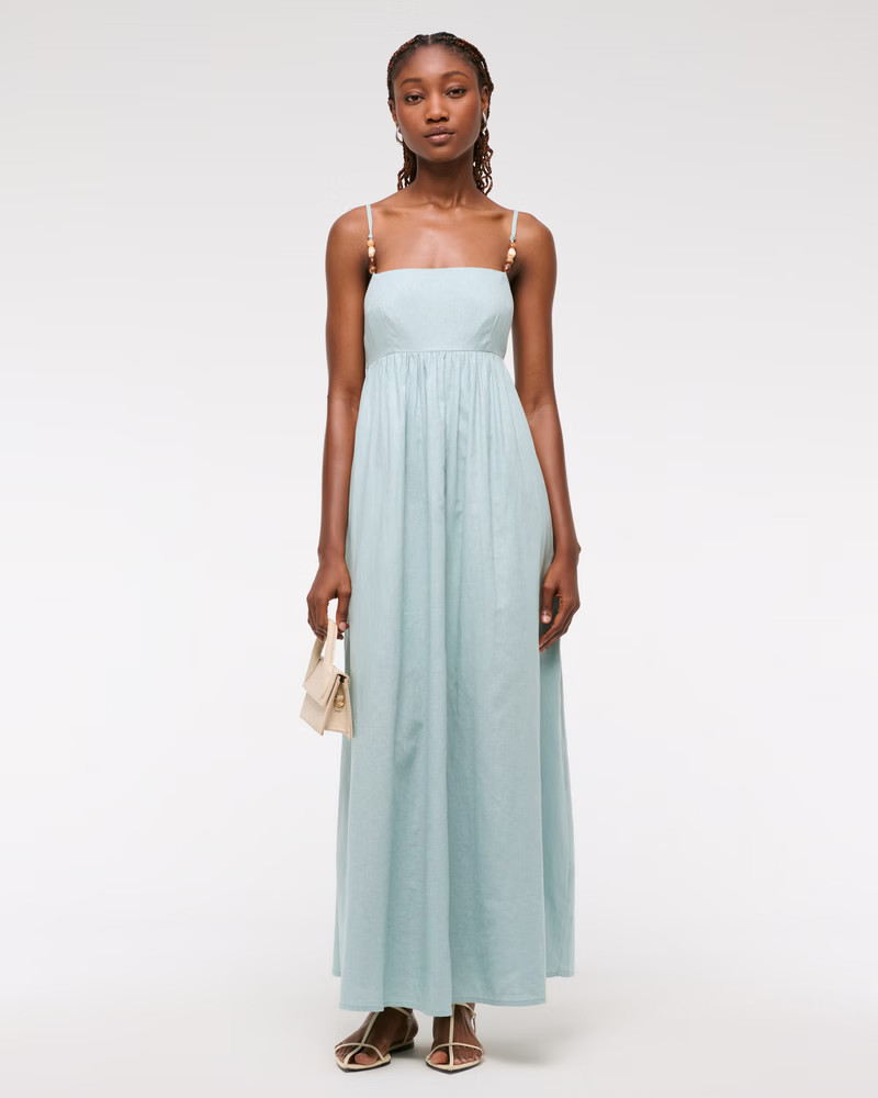 Women's Tie-Back Babydoll Maxi Dress | Women's Dresses & Jumpsuits | Abercrombie.com | Abercrombie & Fitch (US)