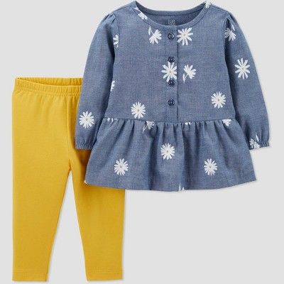 Baby Girls&#39; Daisies Chambray Top &#38; Bottom Set - Just One You&#174; made by carter&#39;s Y... | Target