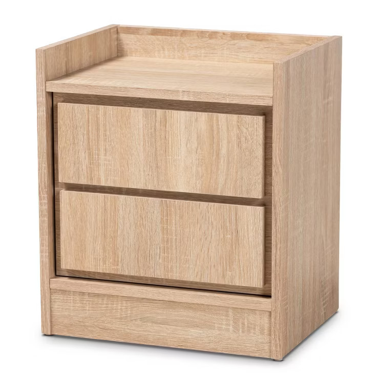 2 Drawers Hale Wood Nightstand - Baxton Studio | Target