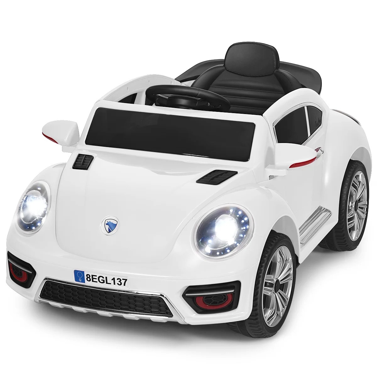Costway Kids Electric Ride On Car Battery Powered Vehicle 3 Speed RC w/ LED Light White - Walmart... | Walmart (US)