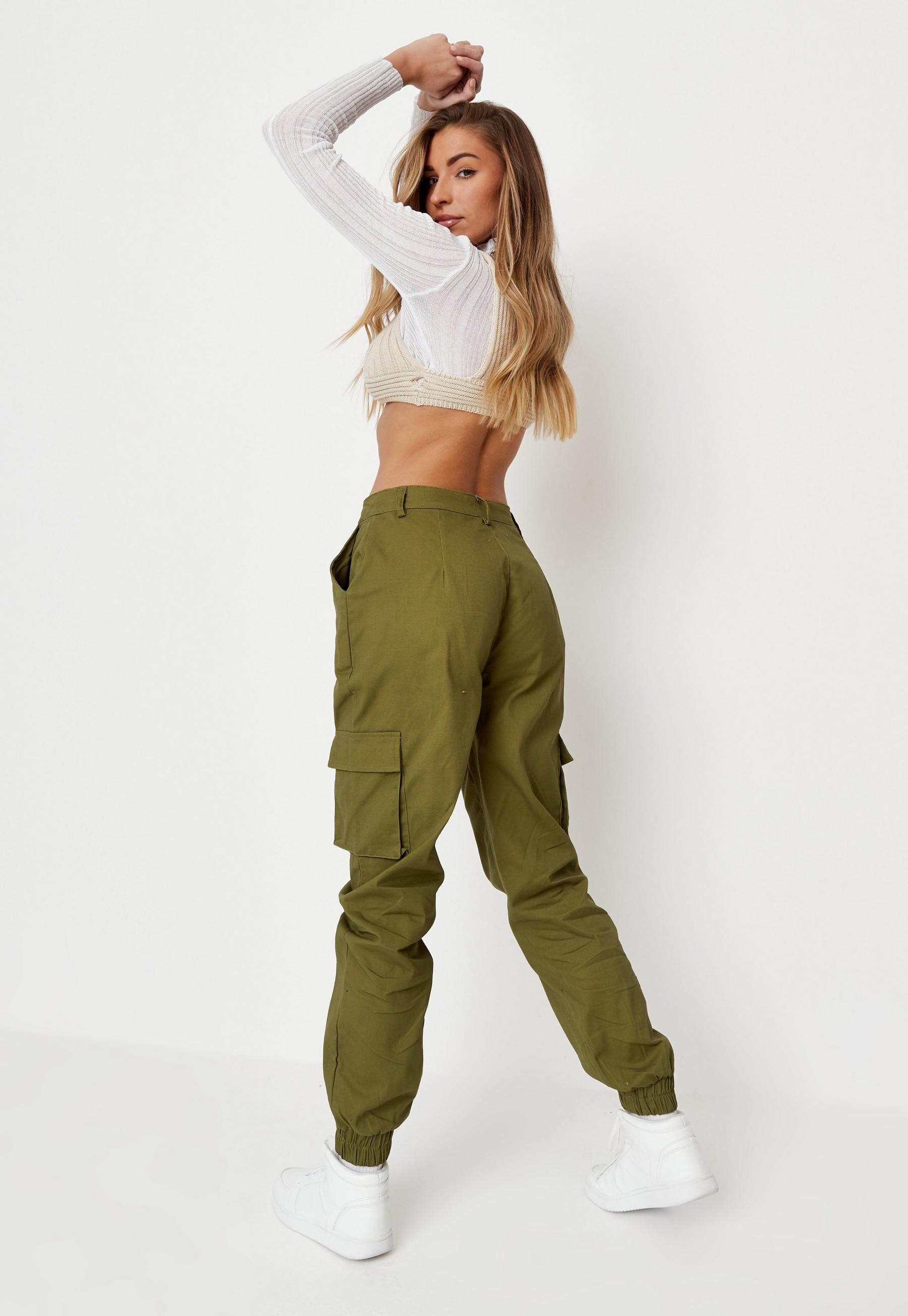 Missguided - Khaki Plain Cargo Pants | Missguided (US & CA)