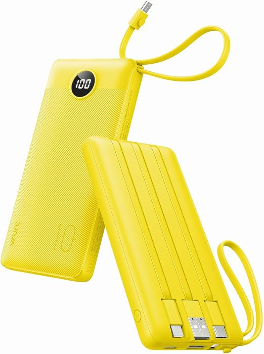 VRURC Portable Charger, Built-in 4 Cables Portable Phone Charger 10000mAh | Amazon (US)