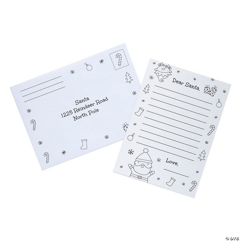 Color Your Own Letters to Santa with Envelopes - 24 Pc. | Oriental Trading Company