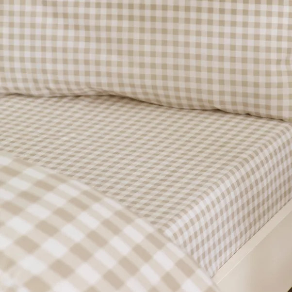 Catherine Lansfield Bamford Gingham Check Polycotton Fitted Sheet | Dunelm