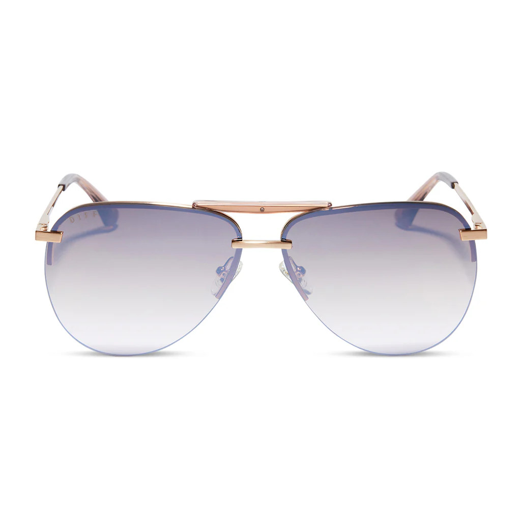 TAHOE - BRUSHED GOLD + TAUPE ROSE GRADIENT FLASH SUNGLASSES | DIFF Eyewear