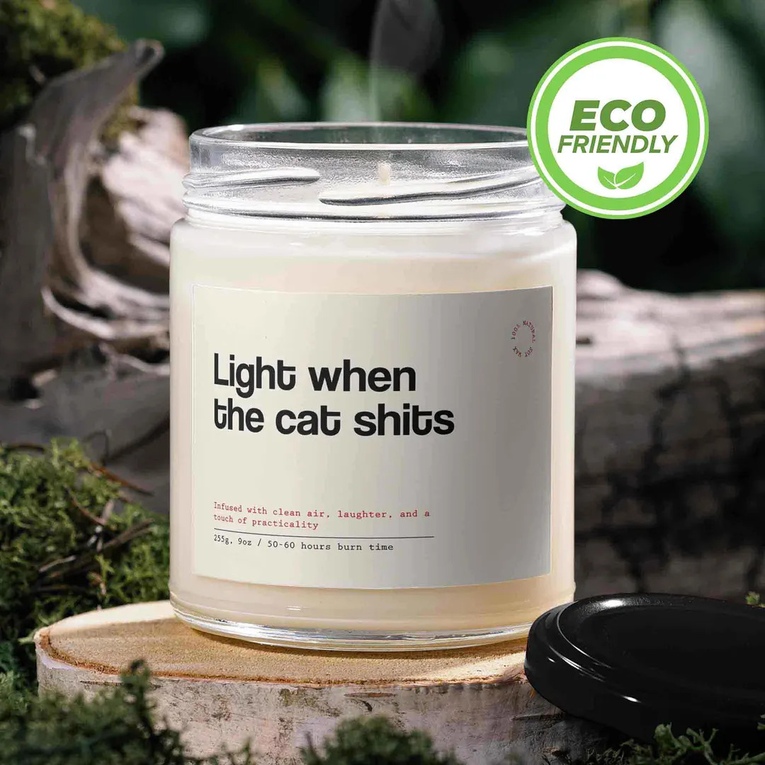 Cat Owner Gift Candle, Light Me When the Cat Shits, Funny Gift for Cat Lover, Cat Dad or Mum, Uni... | Etsy (US)