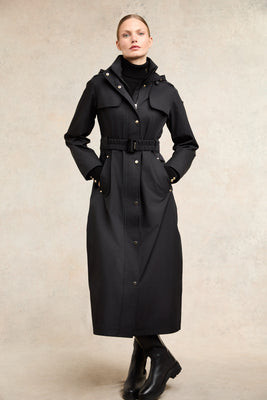 Rosedale Waterproof Longline Coat (Black) | Holland Cooper