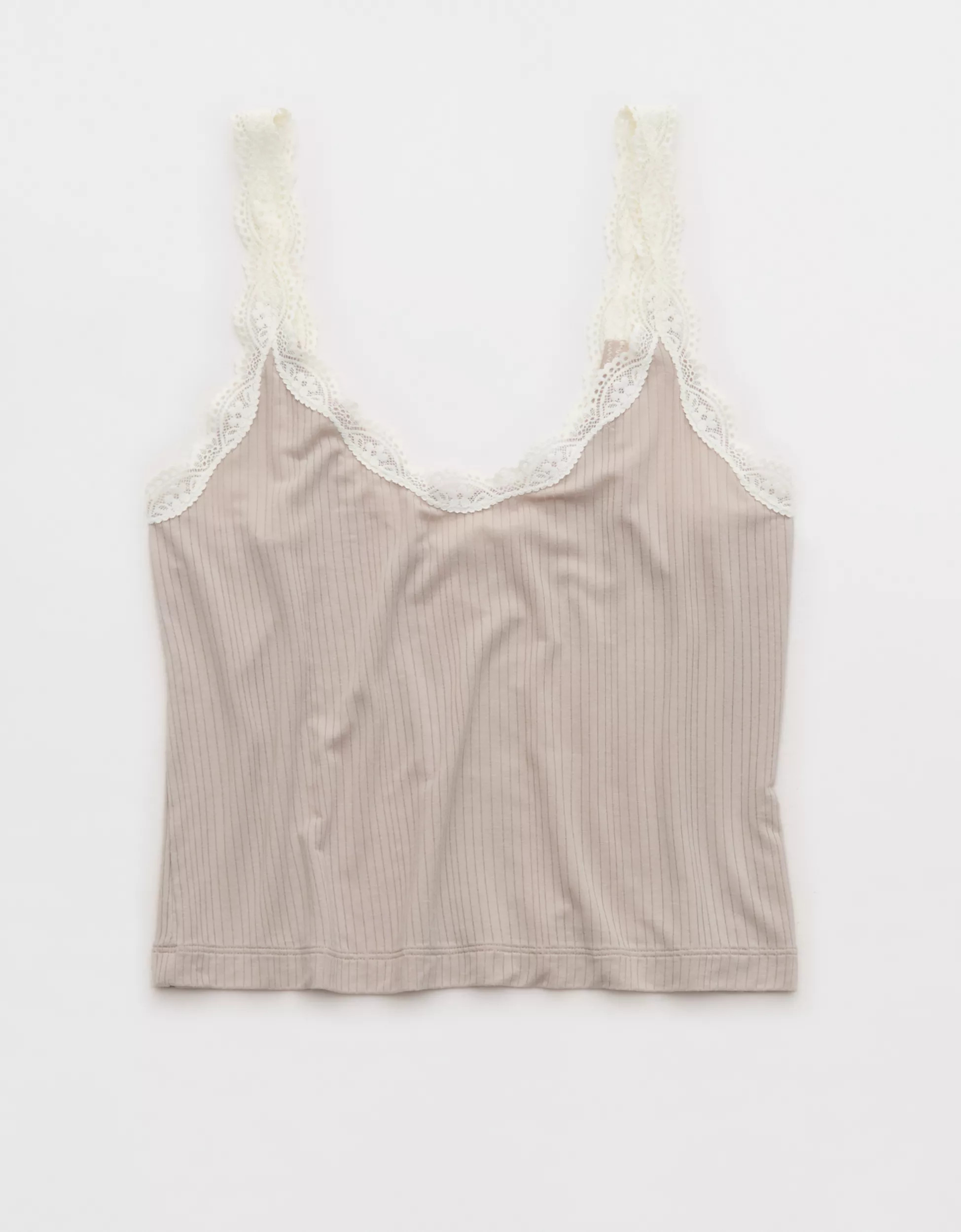 Superchill Modal Rib Lace Trim Tank Top | Aerie