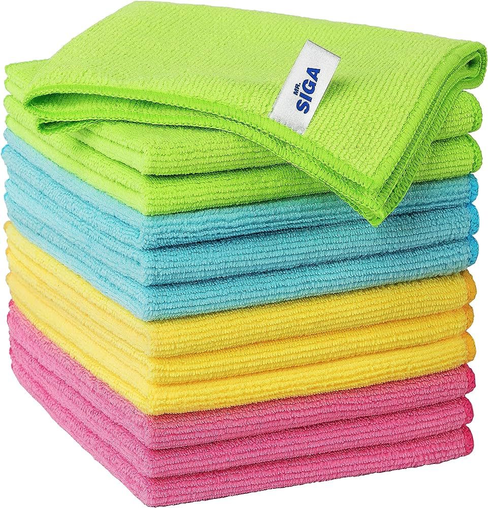 MR.SIGA Microfiber Cleaning Cloth,Pack of 12,Size:12.6" x 12.6" | Amazon (US)