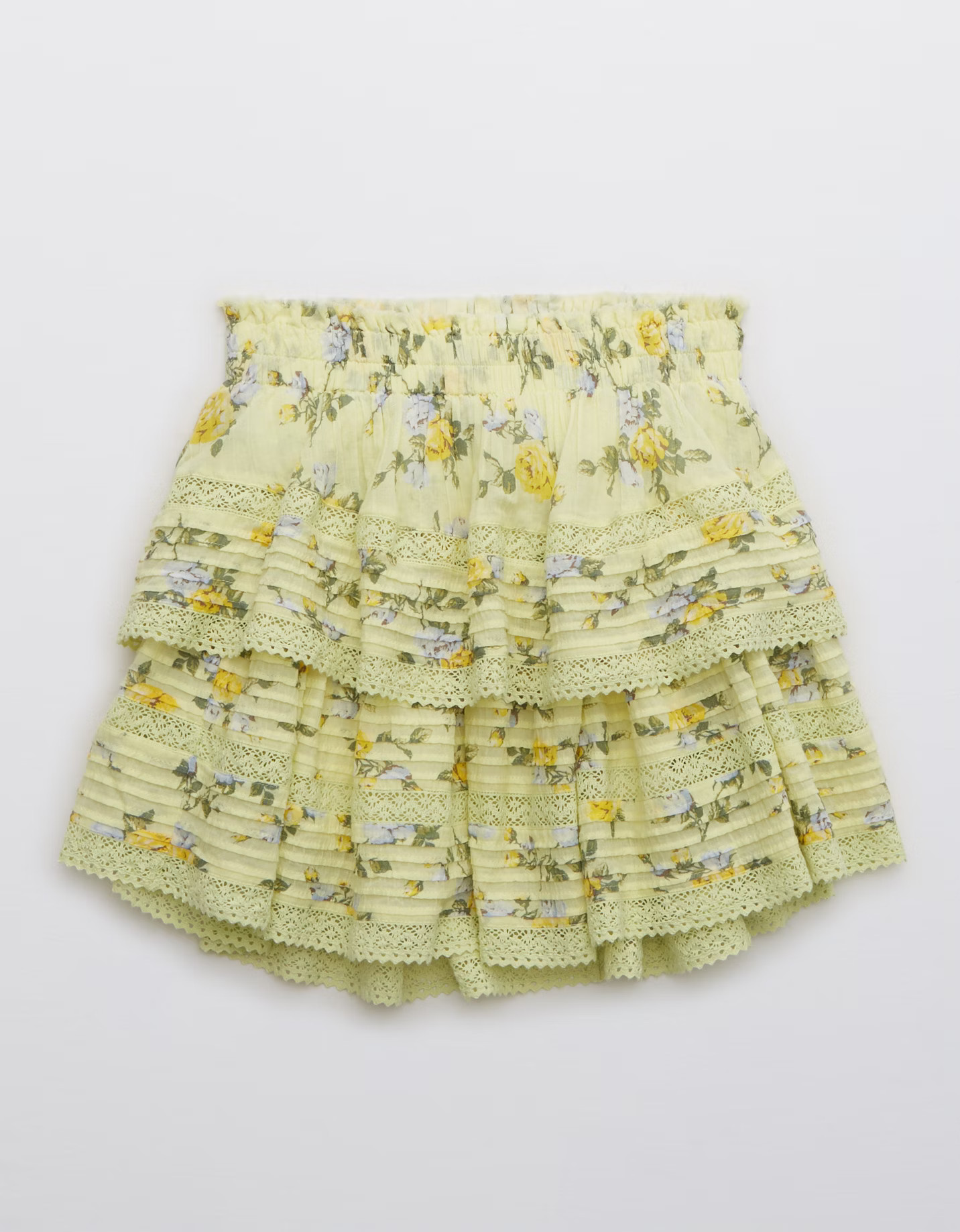 Aerie Rock 'n' Ruffle Printed Mini Skirt | American Eagle Outfitters (US & CA)