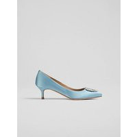 Ella Pale Blue Satin Heart Brooch Courts Light Blue, Light Blue | L.K. Bennett (UK)