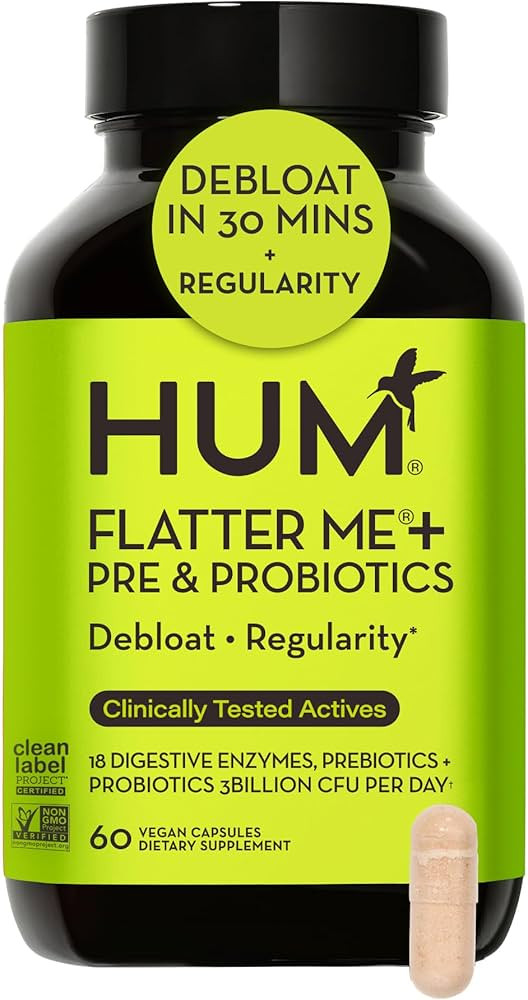 HUM Flatter Me Digestive Enzymes with Probiotics & Prebiotics - Fast-Acting Bloat Relief, Digesti... | Amazon (US)