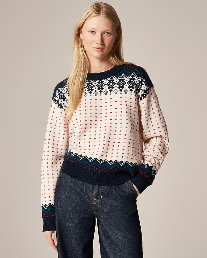 Fair Isle crewneck sweater in vintage wool | J. Crew US