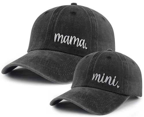 Goyklrb 2PCS Mama and Mini Hats, Mom and Daughter Outfits Baseball Cap, Funny Embroidered Mom and Son Matching Outfits Cap for Mama Mommy Women Kids Child | Amazon (US)