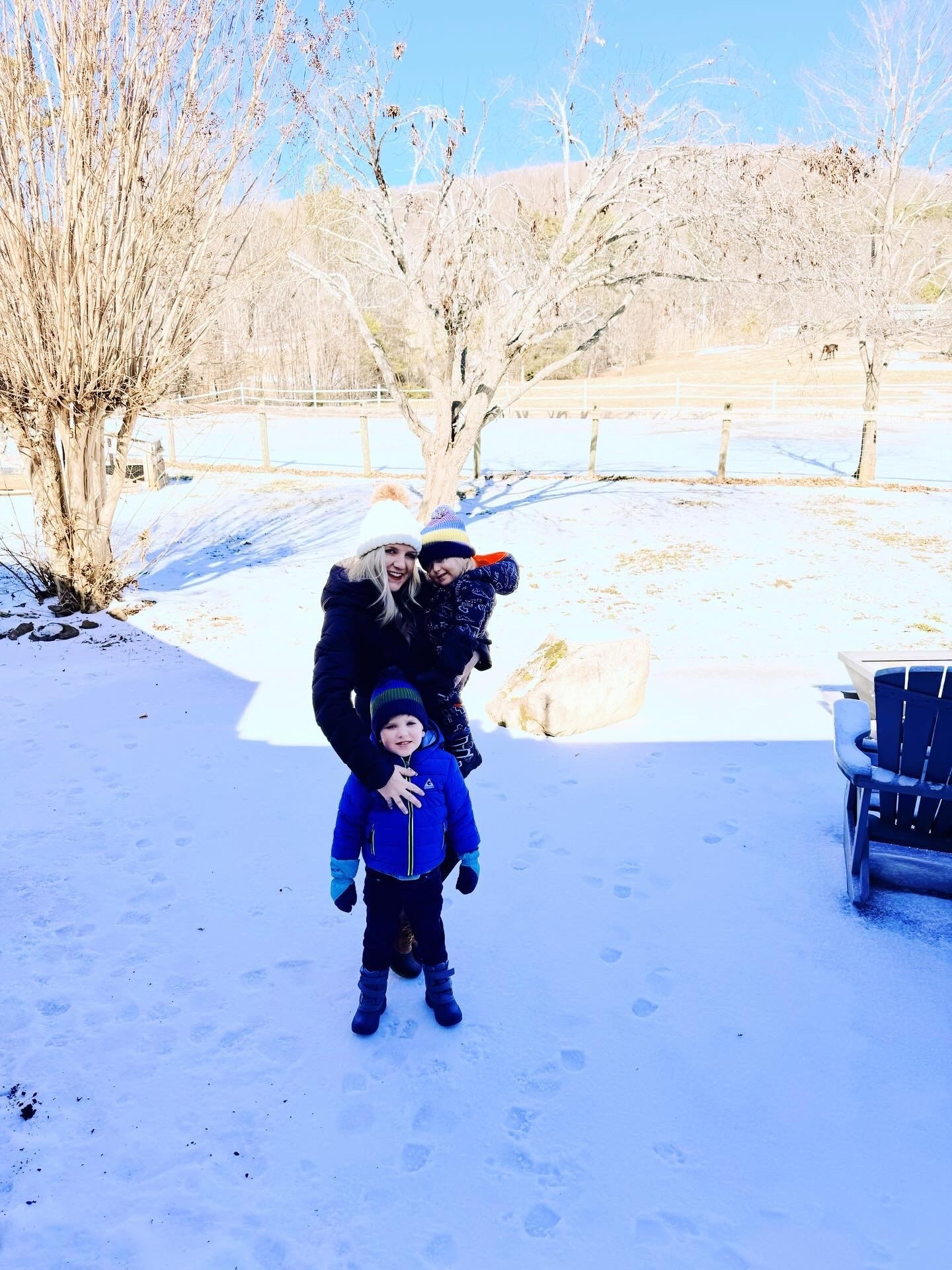 Snow day round 3️⃣ with our little bundled up 🐻‍❄️🧣 snow babies 🤱👶🏼 and having snow 😉 much fun in all this ice ❄️ covering the farm!! 🛷🪵🤍🌲 We even ventured on down to the pond 🦆🪿 to see that it had frozen over 🧊 (our neighbor told us it was the first time in 8 years - so cool !!) and the boys were amazed!! 🤩 It truly does feel like a winter wonderland ☃️ here 💭 and we sure do love making such special “ice storm” 🌨️ memories with these sweet snow babies 👶🏼🐻‍❄️👶🏼 of ours and have been soaking it all in!! 🥰🧣🌄 #snowdaysonthefarm #icestorm2026 #snowdaymemories #snowdayfun #winterwonderland