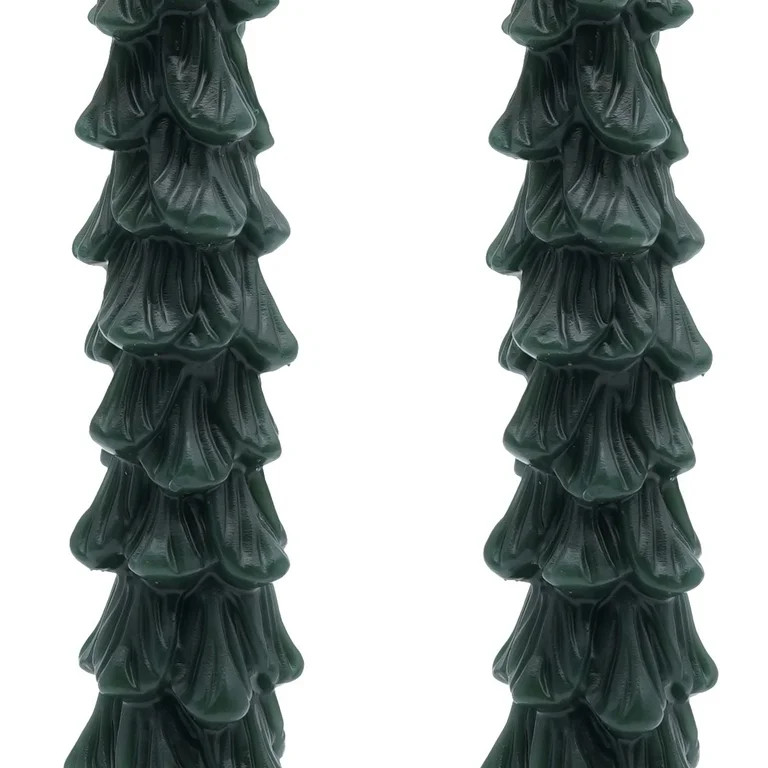 My Texas House Christmas Tree Shape Taper Candles, 11 in, Unscented, Green, 2 Count | Walmart (US)