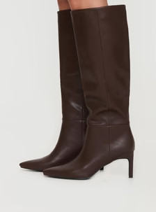 Billini Harlen Knee High Boots Brunette | Princess Polly US
