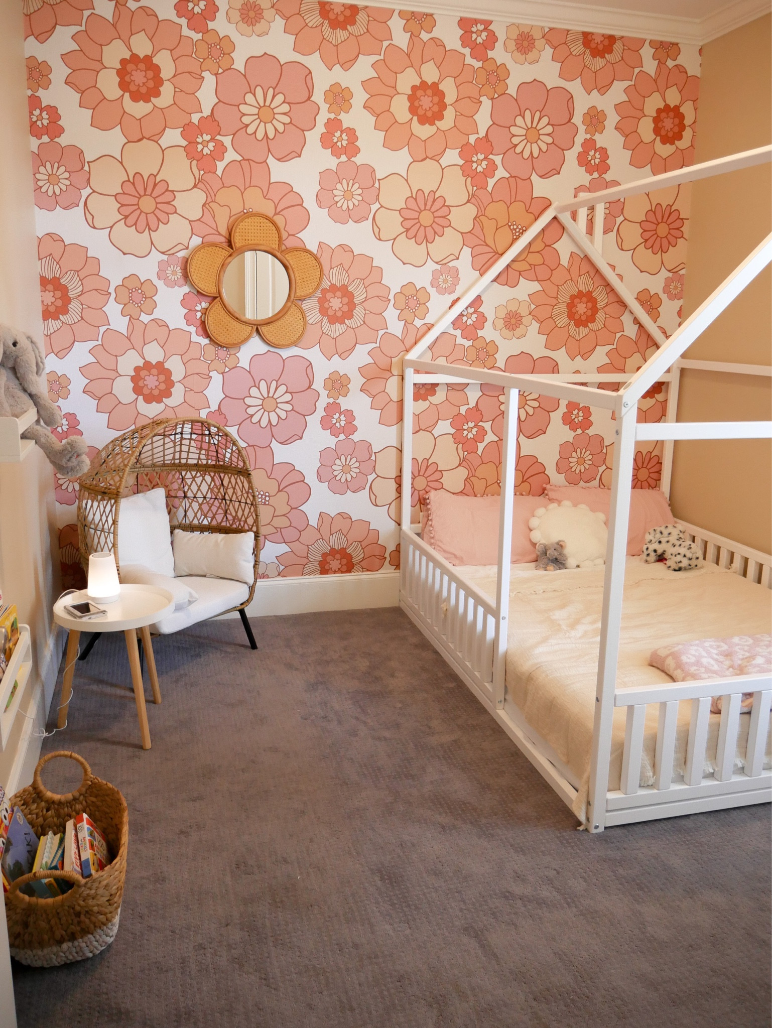 Emmy Kate’s bedroom 🌼 my favorite room in the house! 

*the rattan flower mirror is from BB&B (out of business now) so I linked some similar options. 

#LTKkids #LTKU #LTKhome