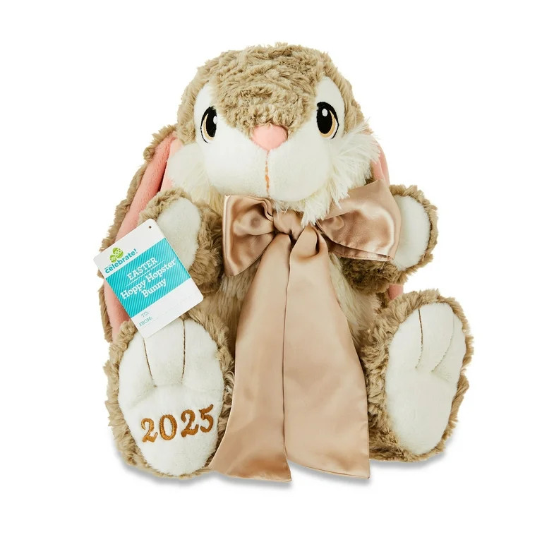 Easter Large Brown Hopster Bunny Plush, 13 in, by Way To Celebrate | Walmart (US)