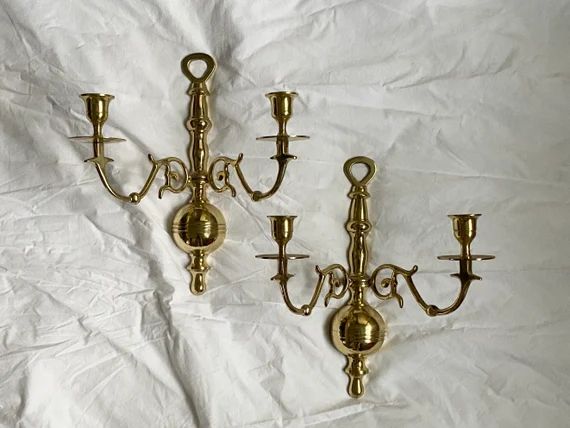 Large Vintage Brass Wall Hangings for Candlestick  Vintage - Etsy | Etsy (US)
