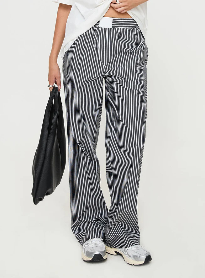 Cobain Pants Onyx Stripe | Princess Polly US