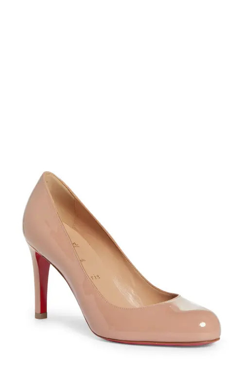 Christian Louboutin Pumppie Round Toe Pump in N295 Nude/Lin Nude at Nordstrom, Size 9Us | Nordstrom
