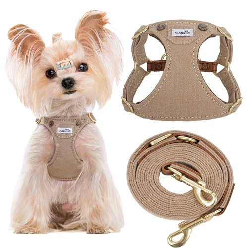 Puppytie XXS Dog Harness and Leash Set, Denim Brown, XXS (2.2–6 lbs) | Amazon (US)