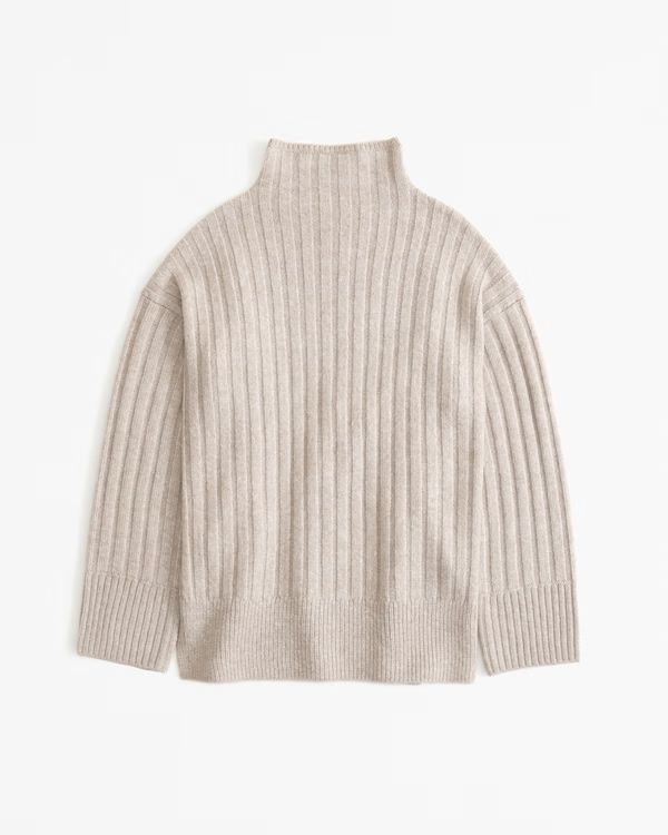 Women's Long-Length Ribbed Funnel Neck Sweater | Women's Tops | Abercrombie.com | Abercrombie & Fitch (US)