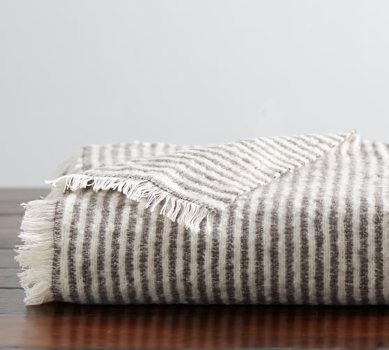 Cozy Ticking Stripe Throw | Pottery Barn (US)