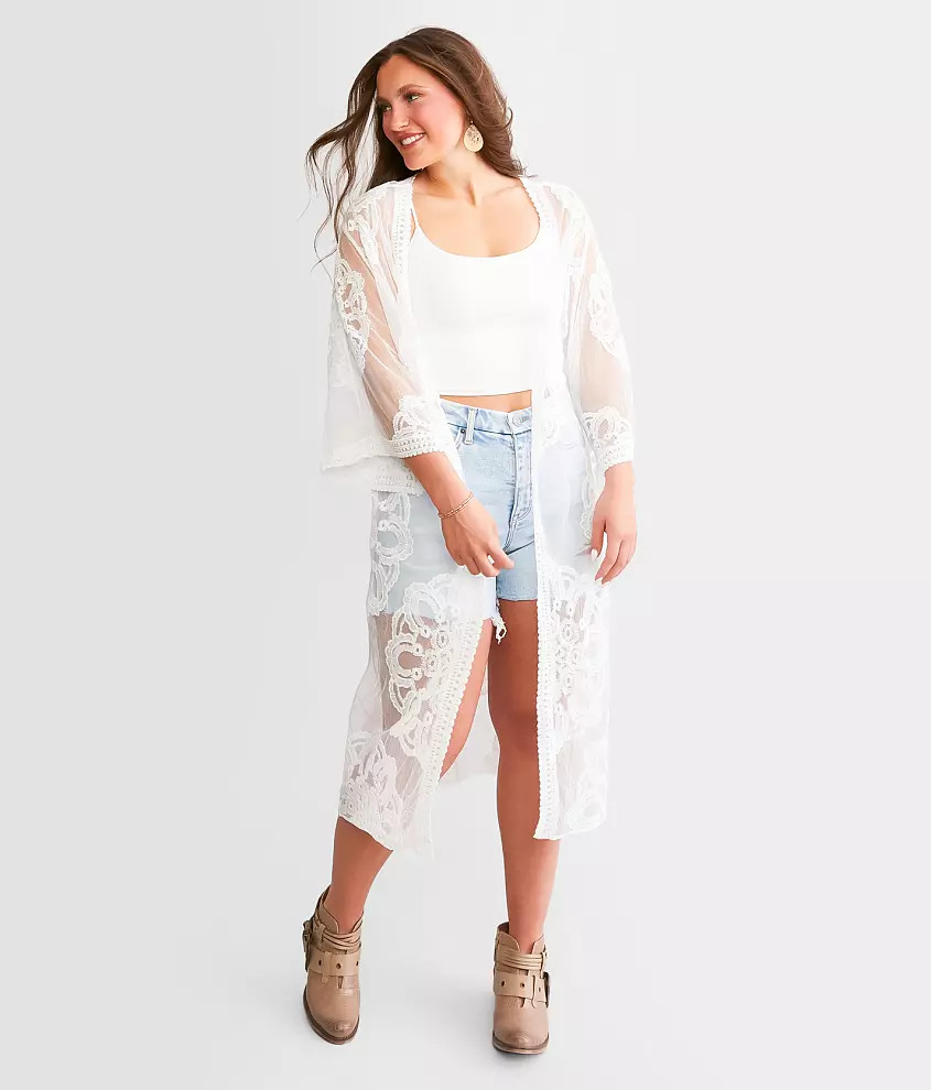 Mesh Lace Kimono | Buckle
