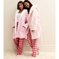 Women's Light Pink Heart Pattern Hooded Dressing Gown New Look | New Look (UK)