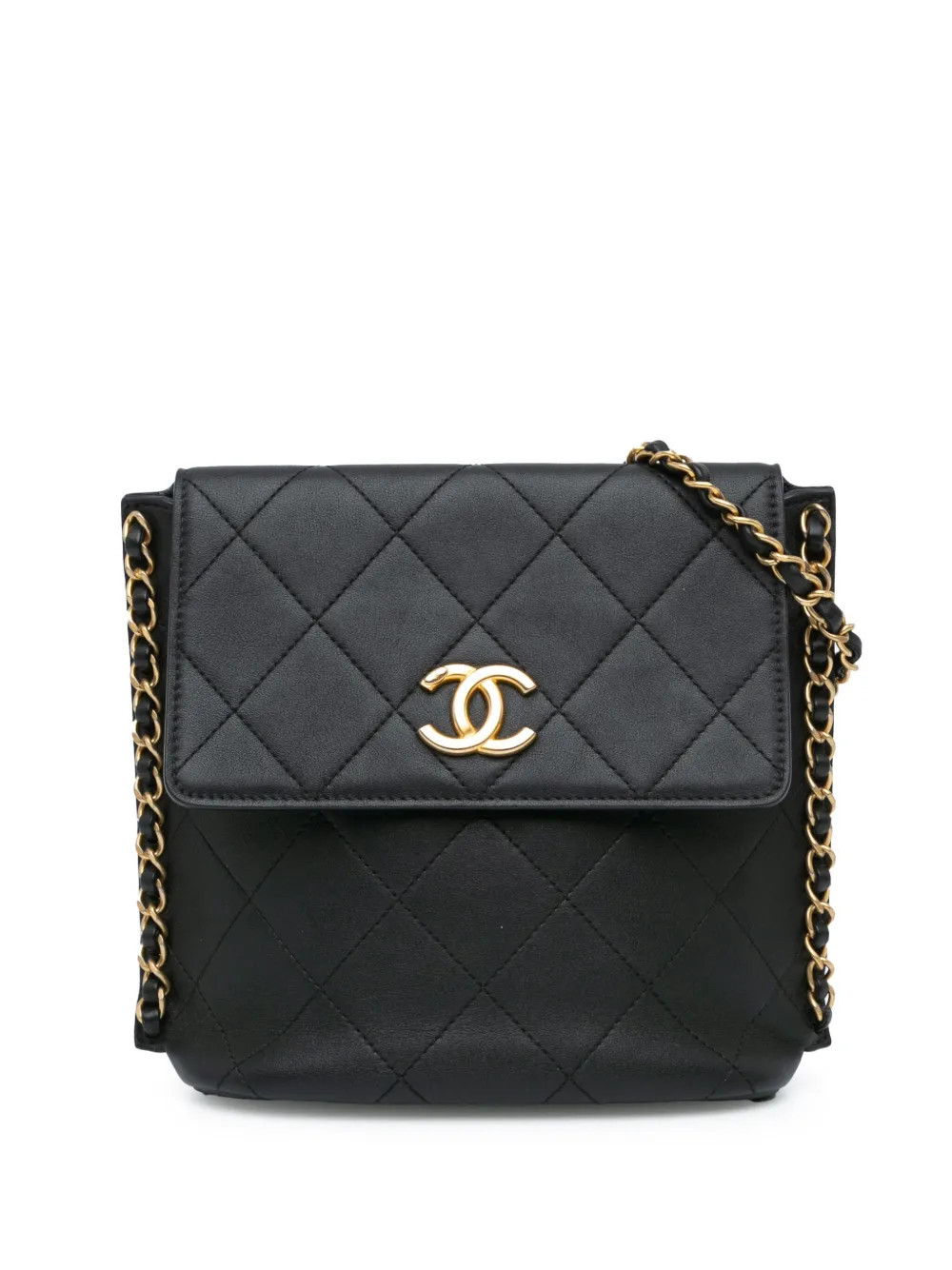 CHANEL Pre-Owned 2021 Small Quilted Calfskin Chain Hobo Flap crossbody bag - Black | Farfetch Global