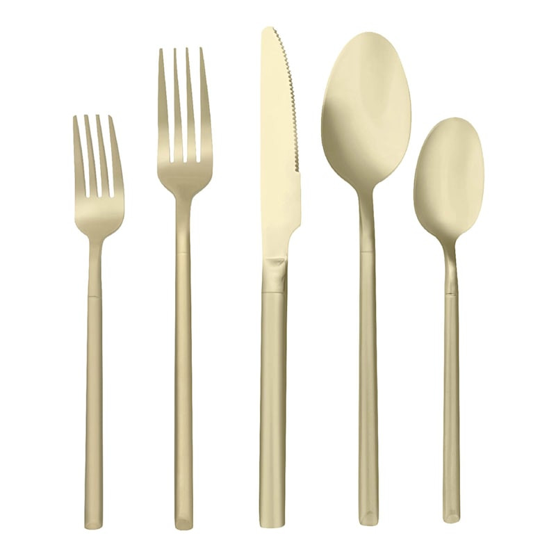 Crosby St. Set of 20 Gold Stainless Steel Flatware | At Home