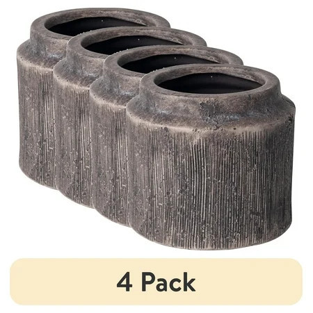 (4 pack) Better Homes & Gardens 6" x 6" x 5.4" Round Black Ceramic Alexander Plant Planter | Walmart (US)