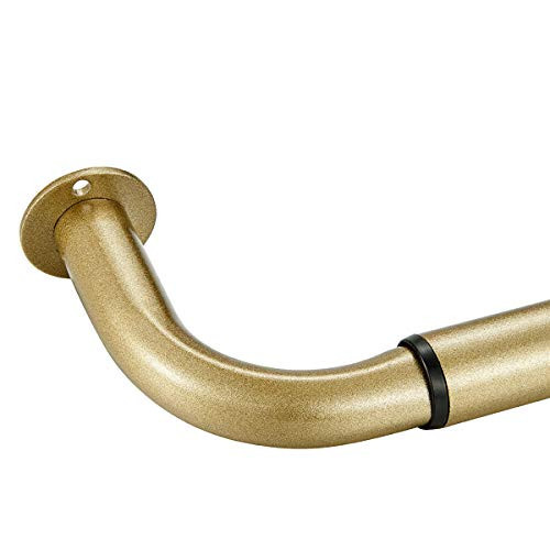 Room Darkening Curtain Rod, Wrap Around Design, Extra-Thick 1-Inch Diameter Single Drapery Rod, Extendable Metal Rod Set for the Blackout Curtains and Sheer (Antique Gold, 48-84") | Amazon (US)