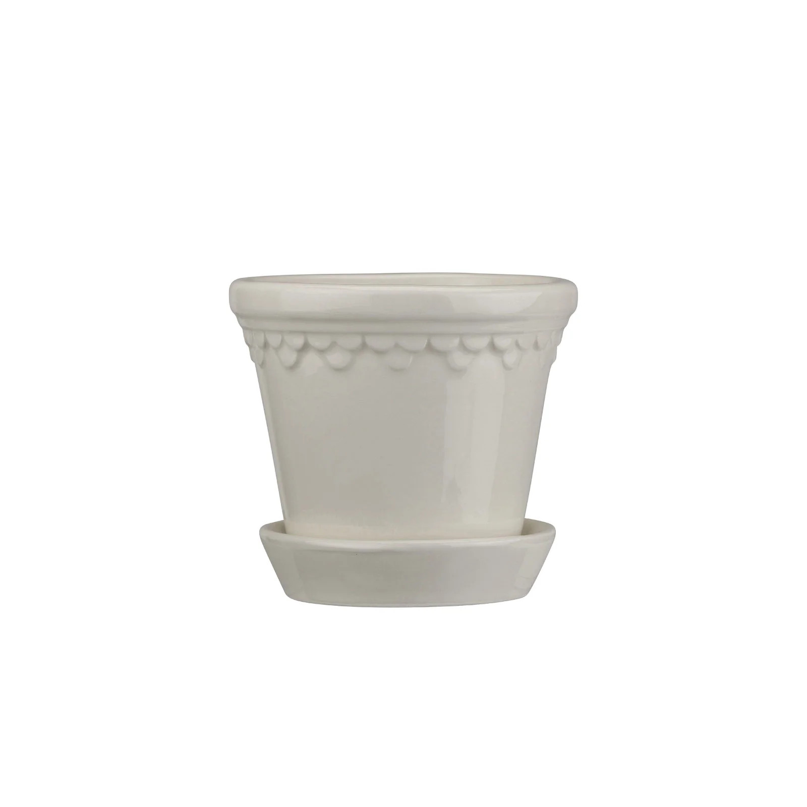 White Glazed Scalloped Drop Pot | Brooke and Lou