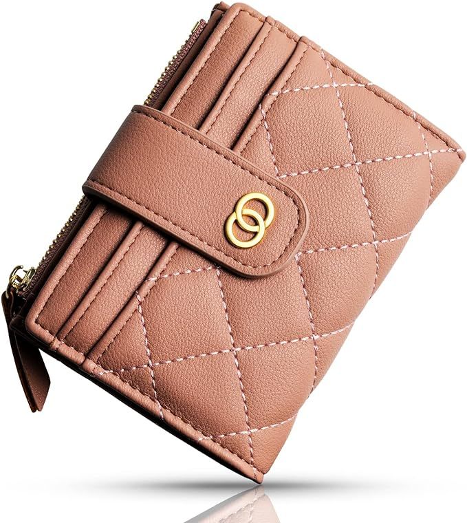 Small Wallet For Women- Credit Card Holder Wallet For Women Girls- Zipper Small Bifold Wallet Min... | Amazon (US)