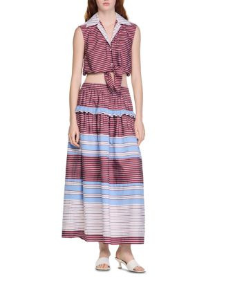 Cropped Striped Cotton Shirt | Bloomingdale's (US)
