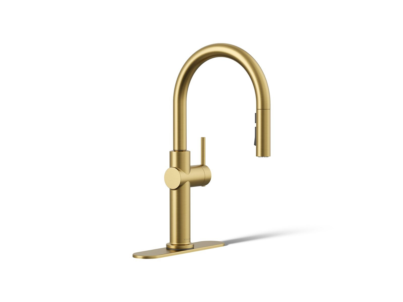 Pull-down kitchen sink faucet with three-function sprayhead | Kohler