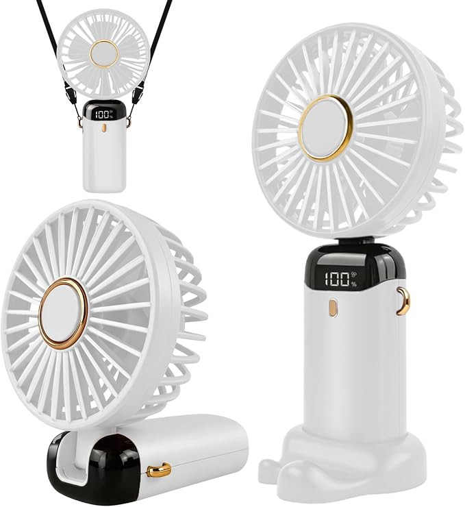 Jsdoin Hand Held Fan,Portable Handheld USB Rechargeable Fans with 5 Speeds,Battery Operated Mini ... | Amazon (UK)