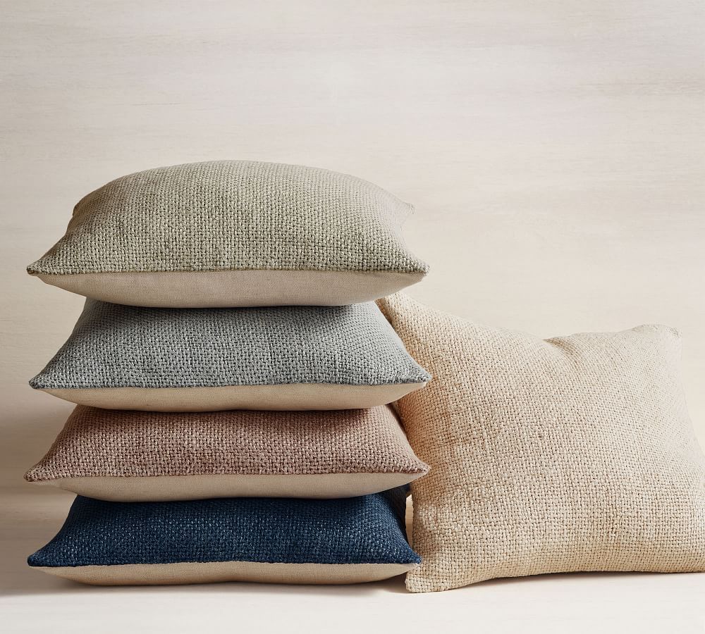 Faye Linen Textured Pillow Covers | Pottery Barn (US)